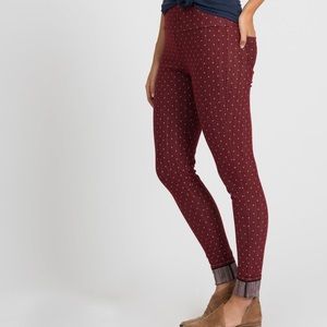 Knit Jegging Pin Dot Black Cherry